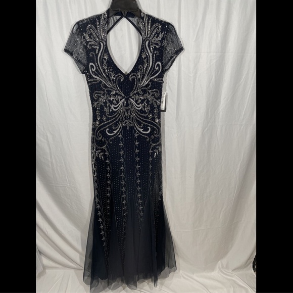 NWT Adrianna‎ Papell Beaded Short Sleeve Gown 2 - Picture 3 of 16